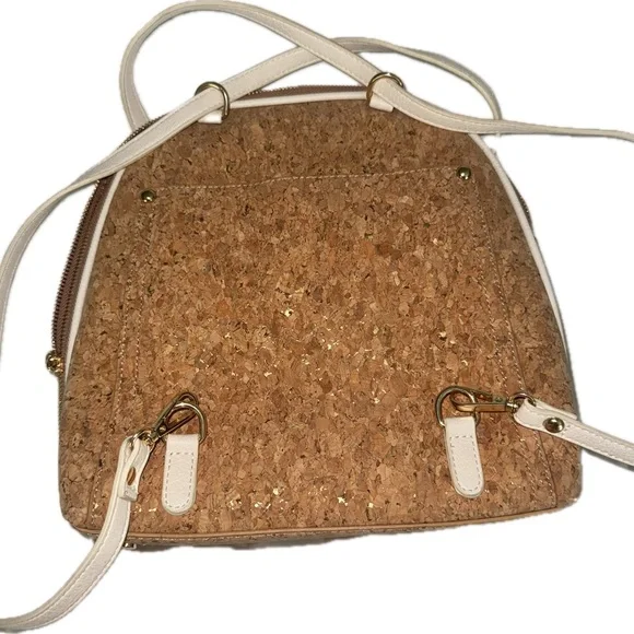 Moztique The Daisy Convertible Backpack Purse in Cream Cork - Picture 2 of 6